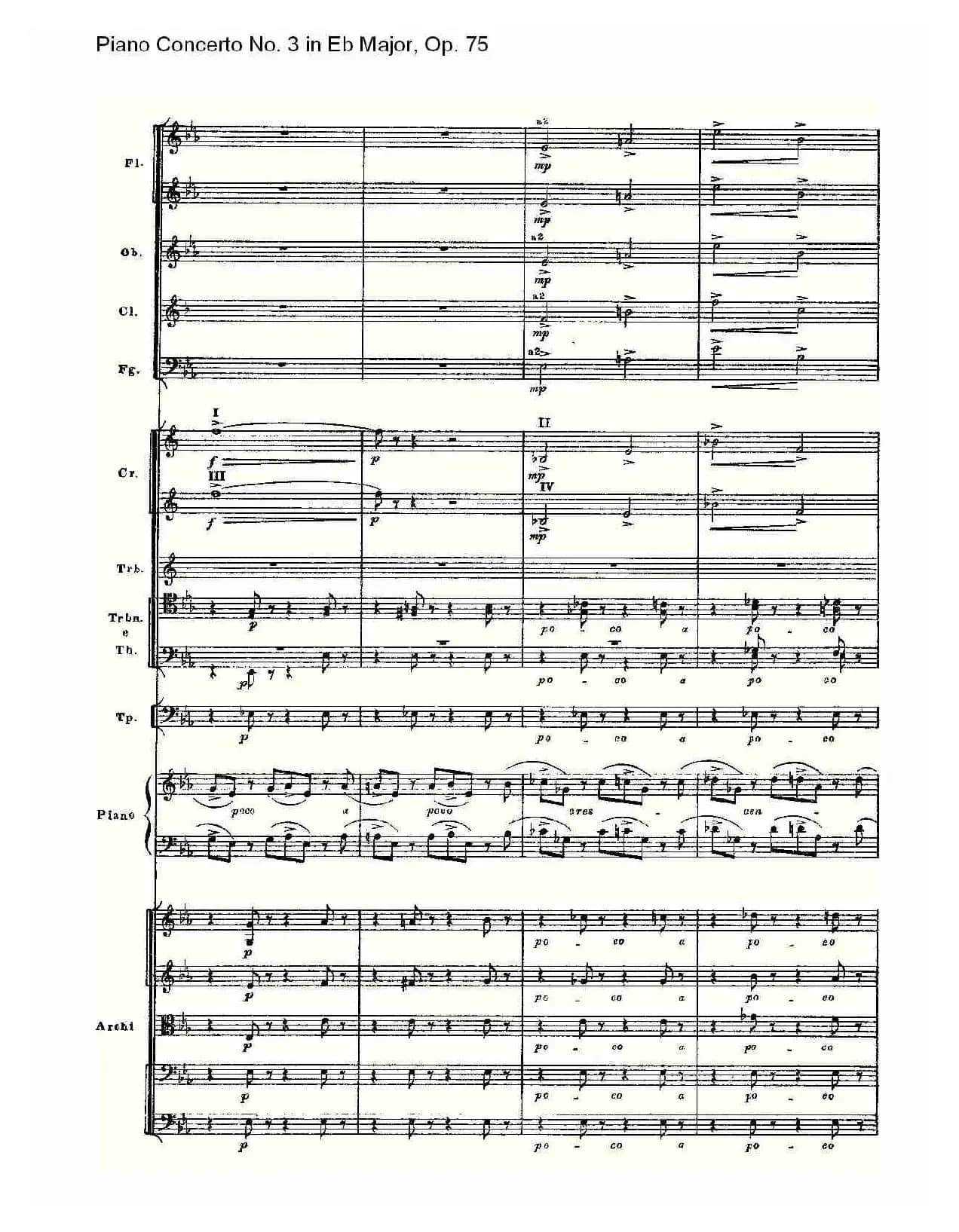 Piano Concerto No.3 in Eb Major, Op.75（Eb大调第三钢琴协奏）