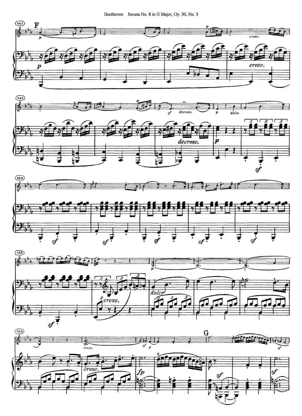 Violin Sonata No.8 in G Major Op.30 No.3（小提琴+钢琴伴奏）