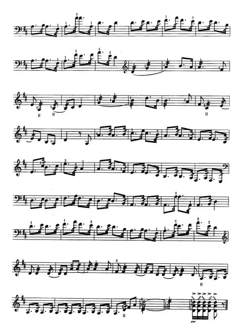 三弦短滚奏练习曲（五线谱）