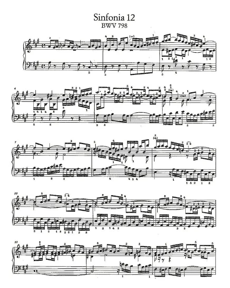 Sinfonia 12 BWV-798