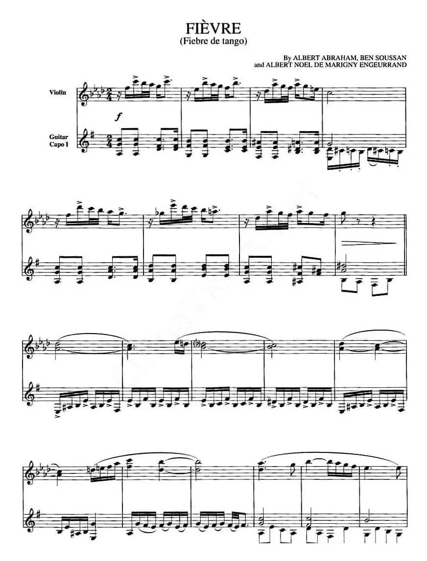 FIEVRE(FIEBRE DE TANGO)（发烧探戈、小提琴+吉他）