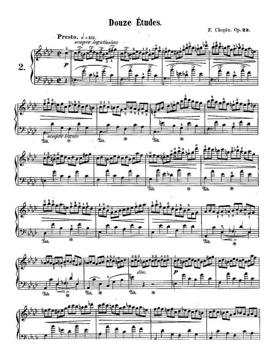 肖邦钢琴练习曲，Op.25之二