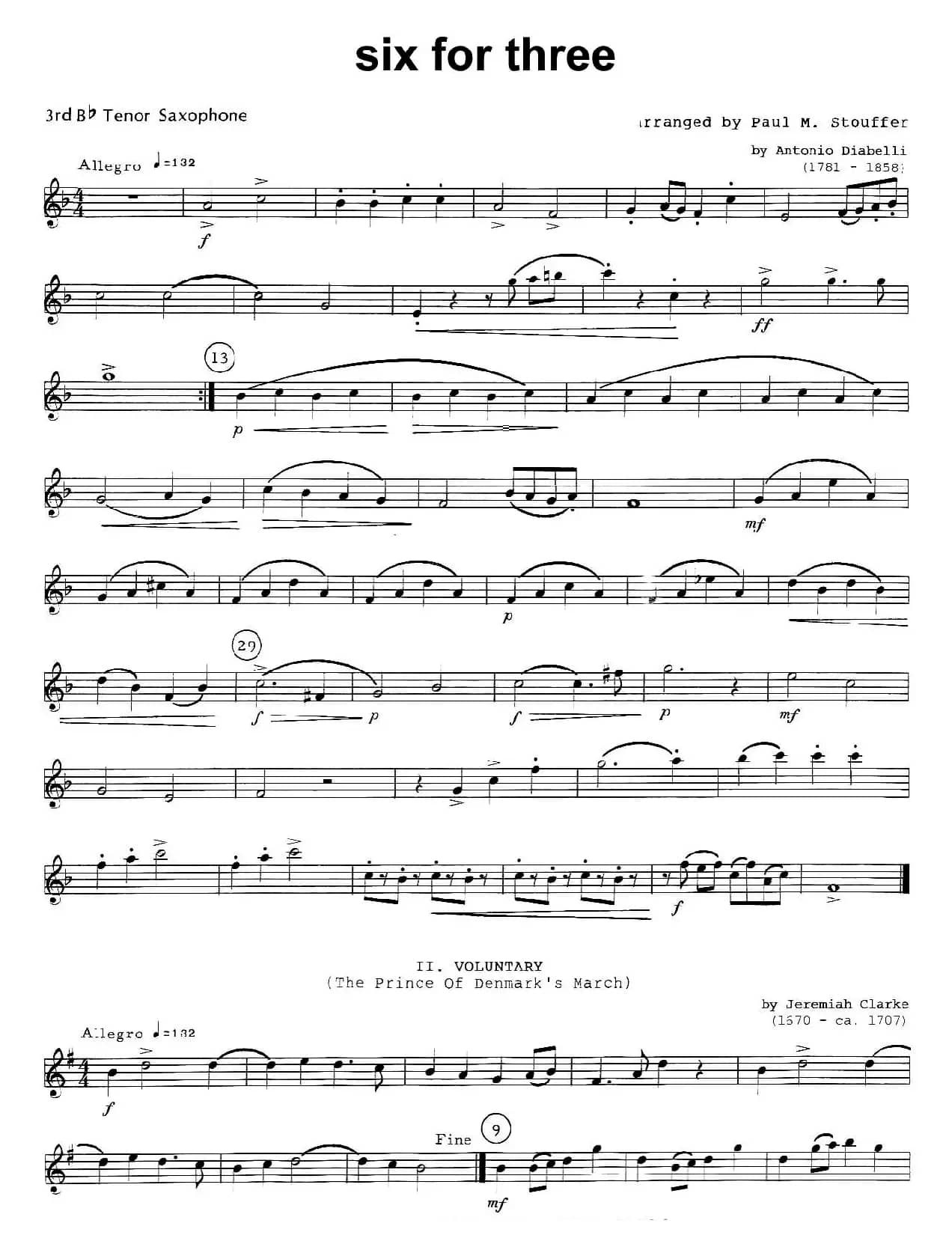 six for three（次中音三重奏第三萨克斯分谱）