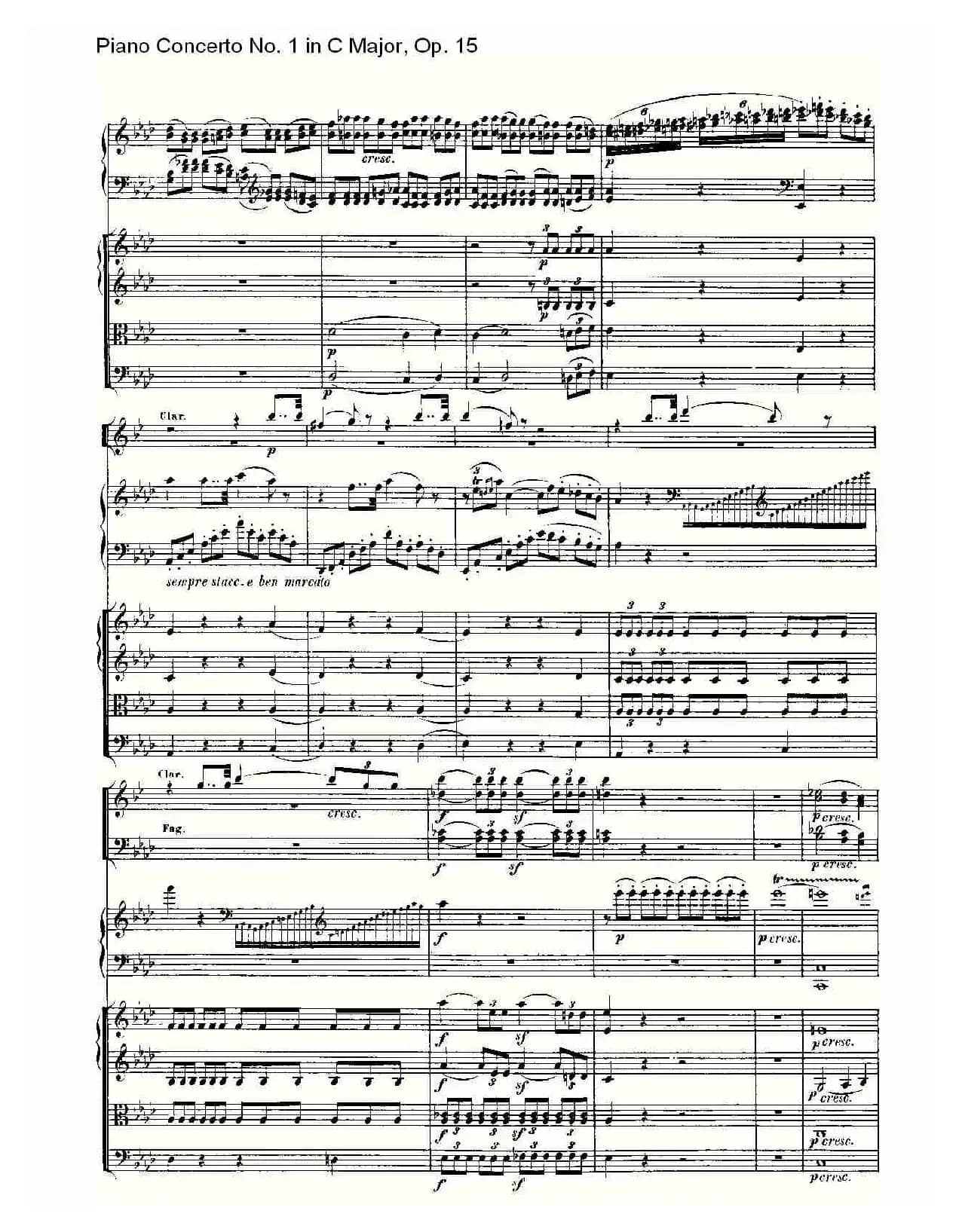 C大调钢琴第一协奏曲 Op.15 第二乐章