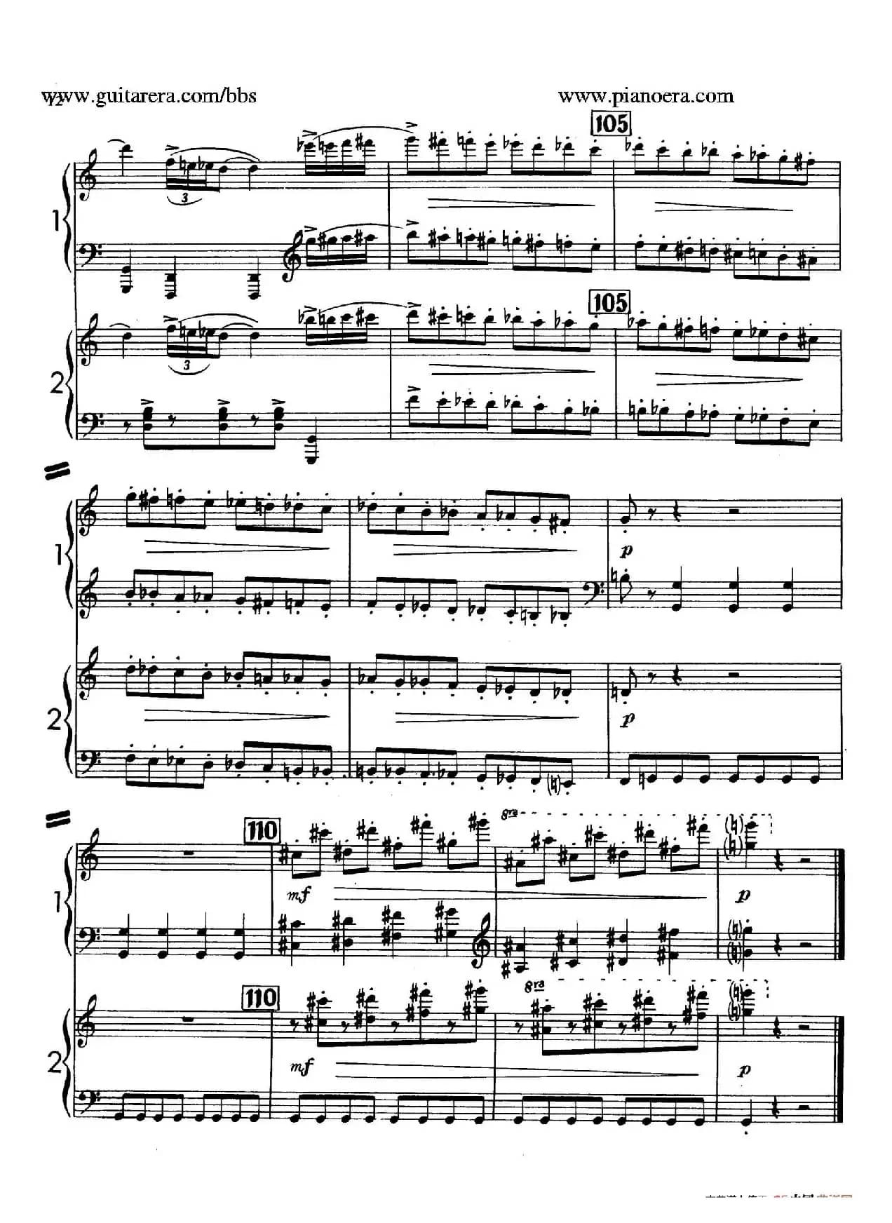 Sabre Dance（马刀舞曲）（双钢琴版）