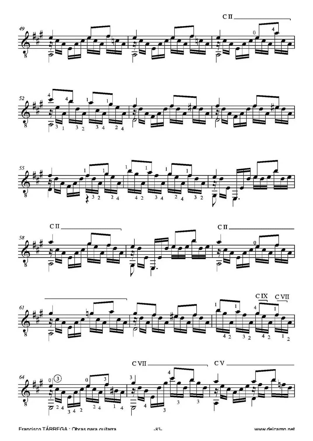 ESTUDIO BRILLANTE(Arreglado sobre un tema de Jean-Delphin Alard)（古典吉他）