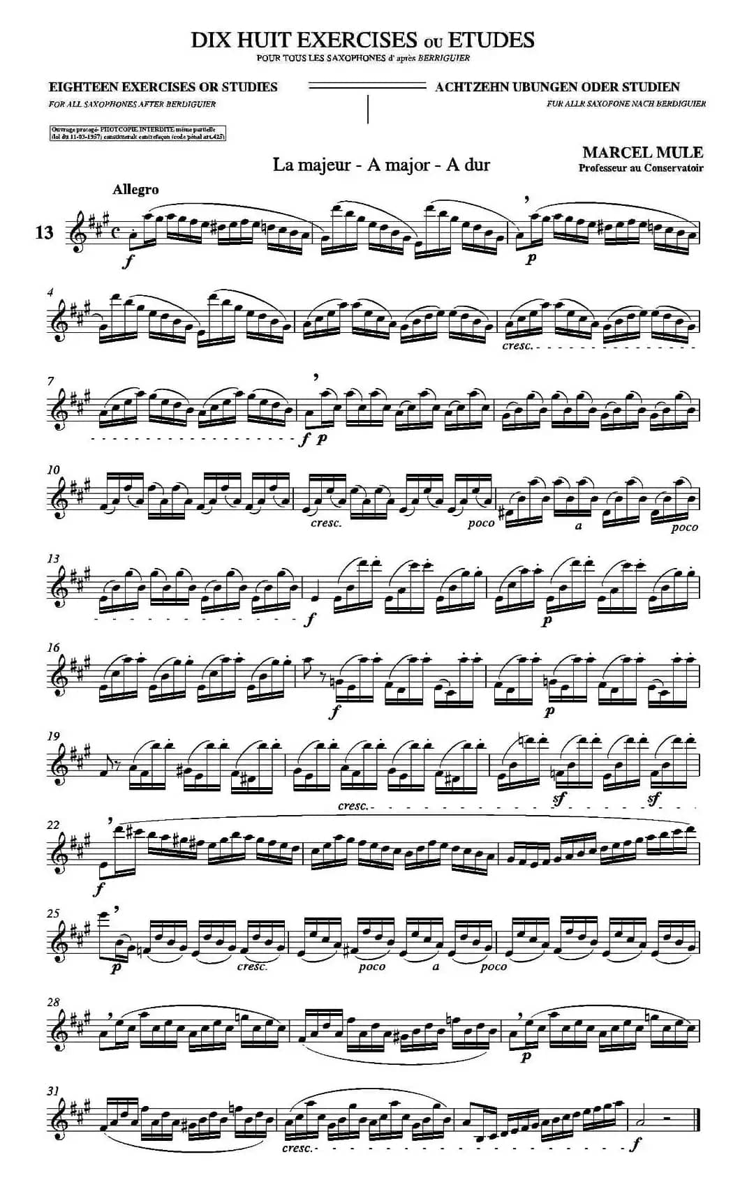 18 Exercicios ou Estudos de Marcel Mule - Enelruy Lira（马瑟·穆勒18首练习曲—13）