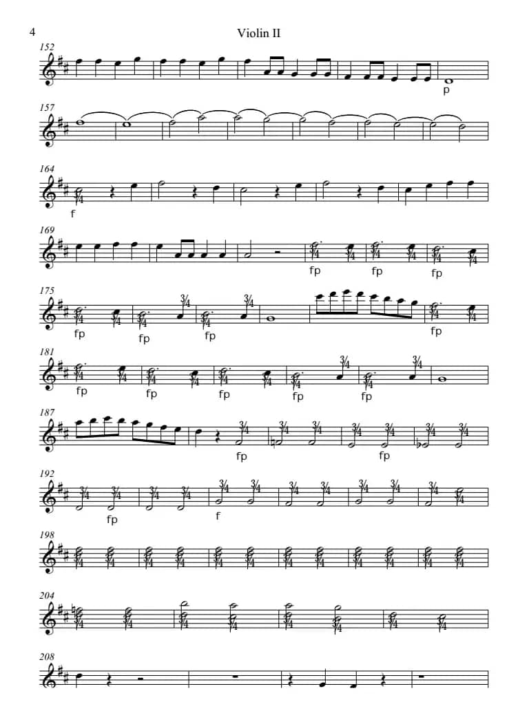 Overture from the Marriage of Figaro 费加罗的婚礼（Violin Ⅱ分谱）