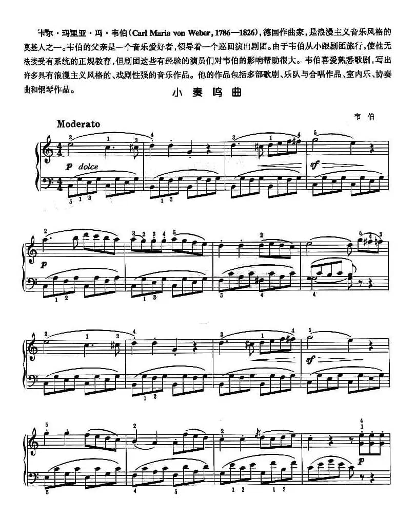 小奏鸣曲（韦伯作曲版）