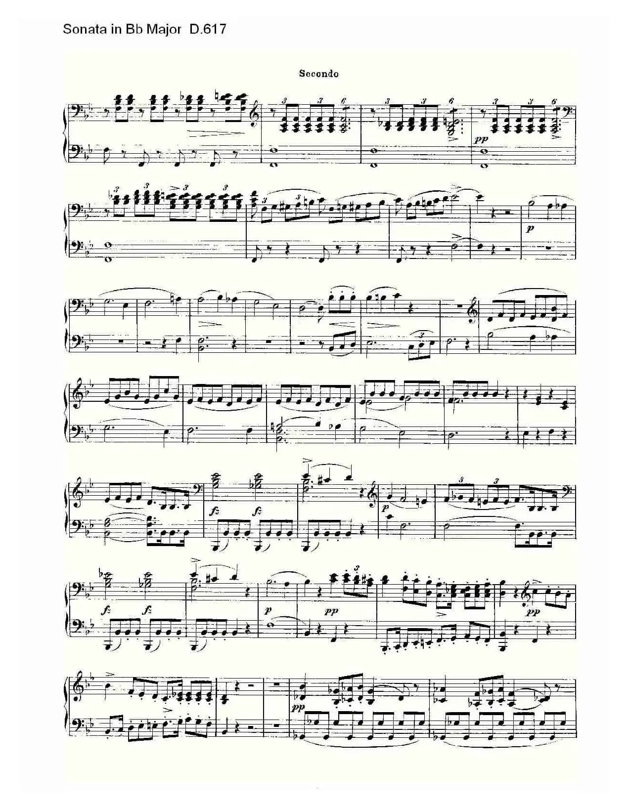 Sonata in Bb Major D.617(Bb大调奏鸣曲 D.617)