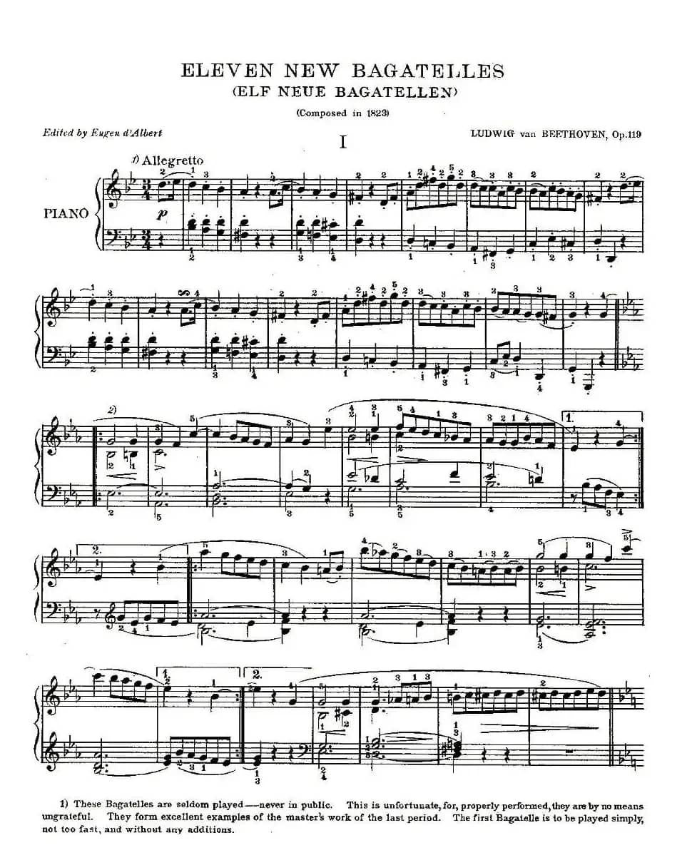 贝多芬钢琴小品Op.119 之一