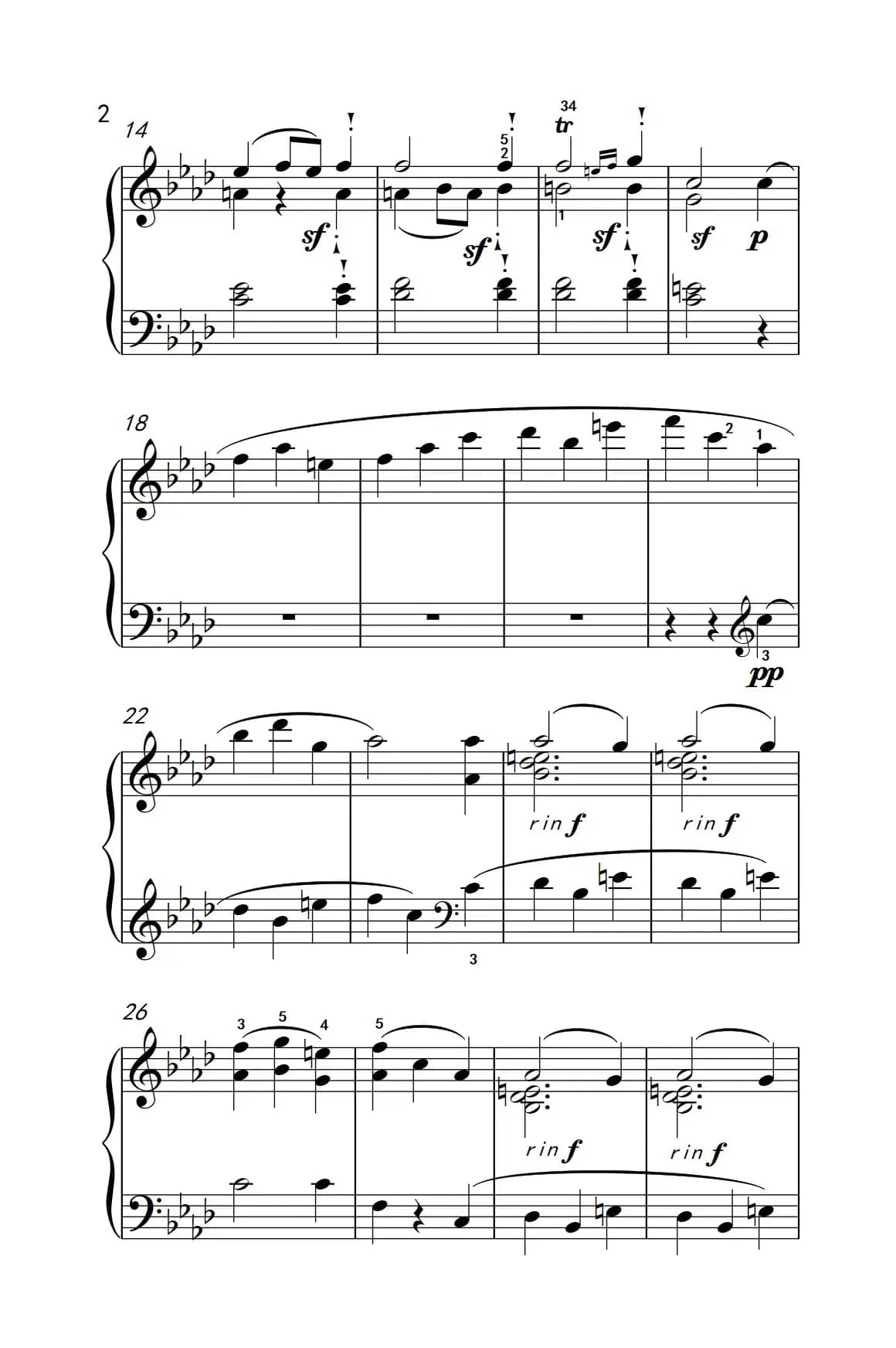 奏鸣曲 Opus 10 Nr.2 第二乐章（贝多芬奏鸣曲集 2）