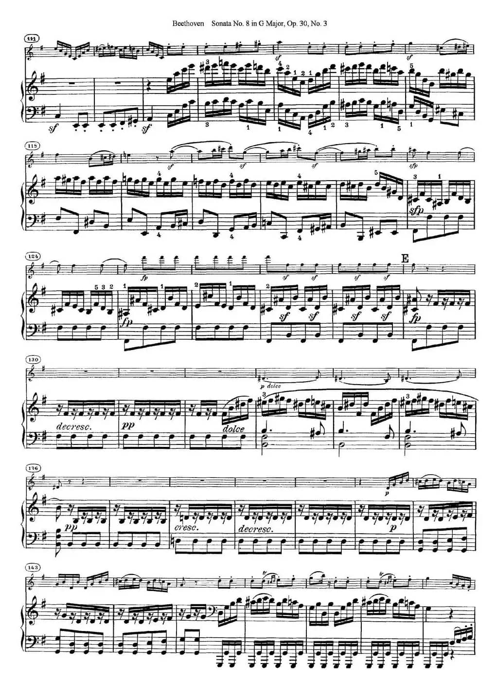 Violin Sonata No.8 in G Major Op.30 No.3（小提琴+钢琴伴奏）