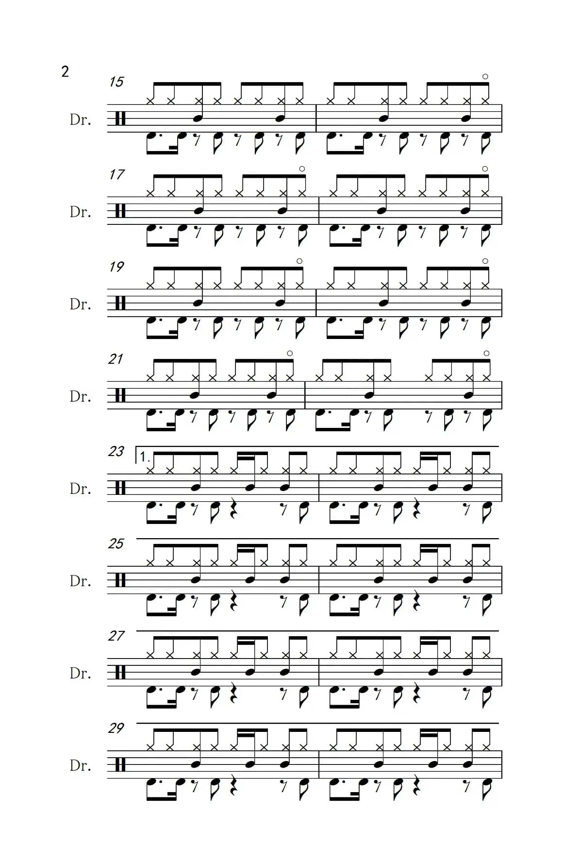 爱情买卖（架子鼓谱）