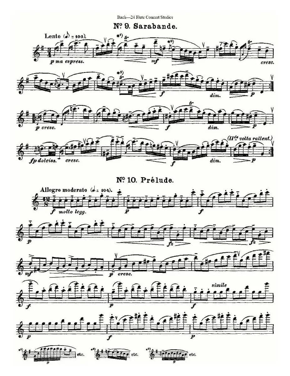 Bach-24 Flutc Concert Studies 之6—10（巴赫—24首长笛音乐会练习曲）