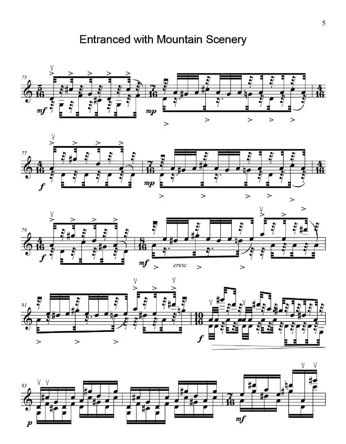 山中醉（Entranced with Mountain Scenery For Solo Violin）