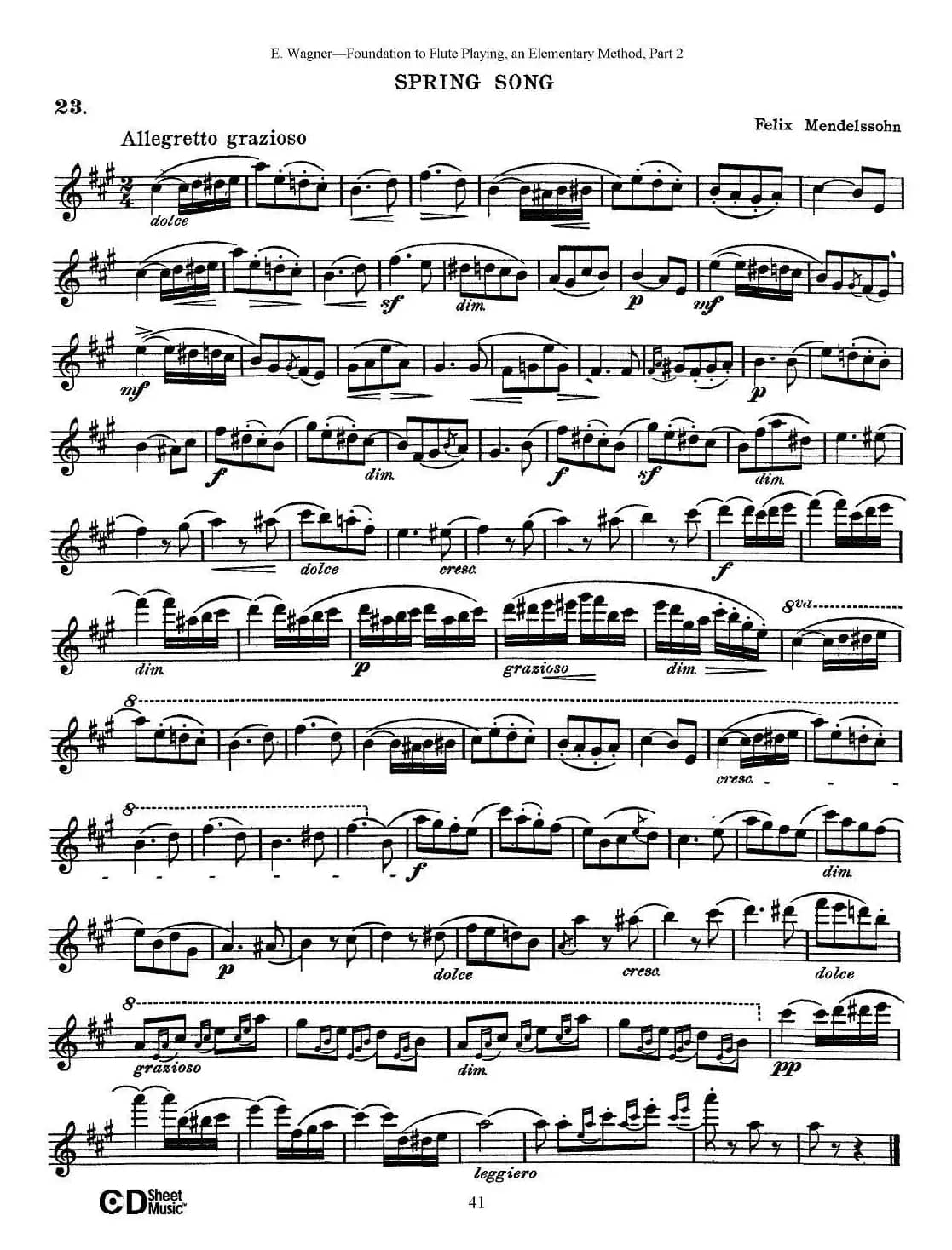 长笛演奏基础教程练习（Collection of Songs and solos）