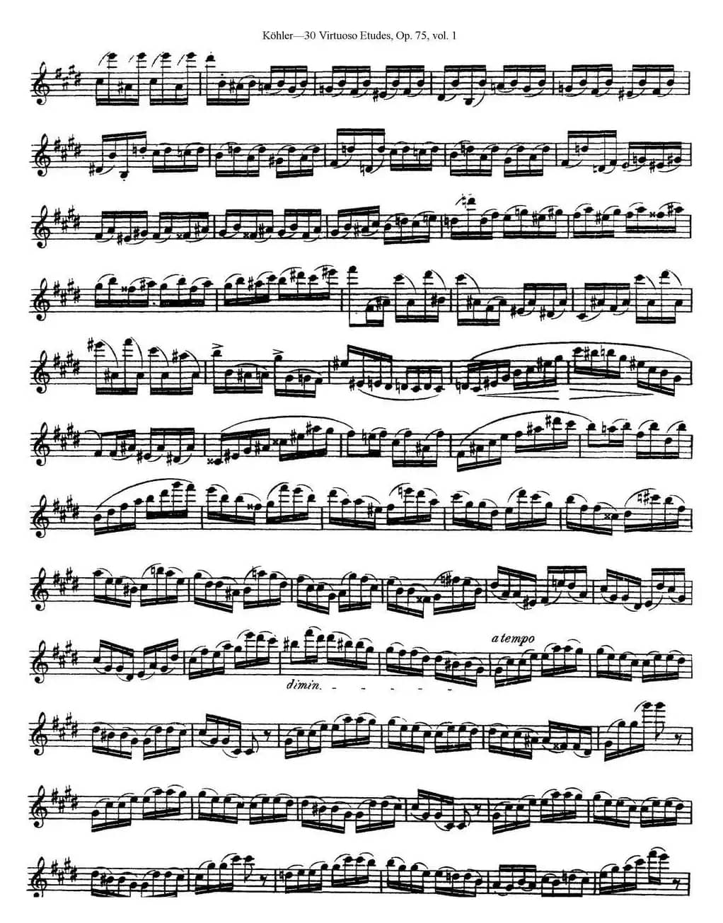 柯勒30首高级长笛练习曲作品75号（NO.8）