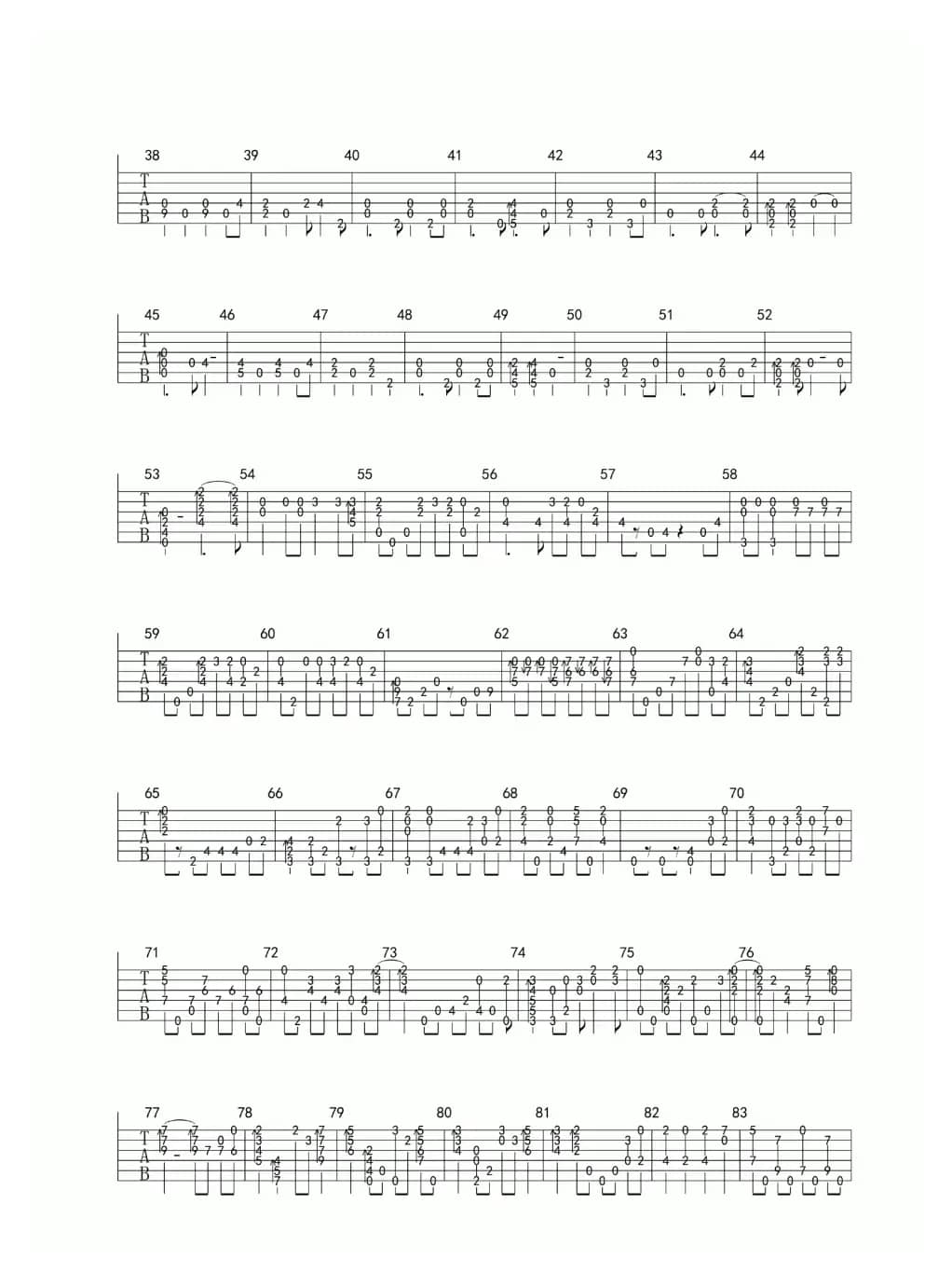 樱花樱花想见你（指弹谱）