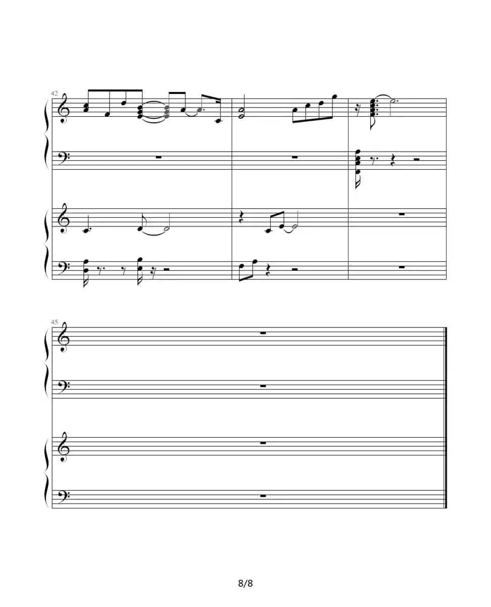 言い出せなくて（双钢琴）