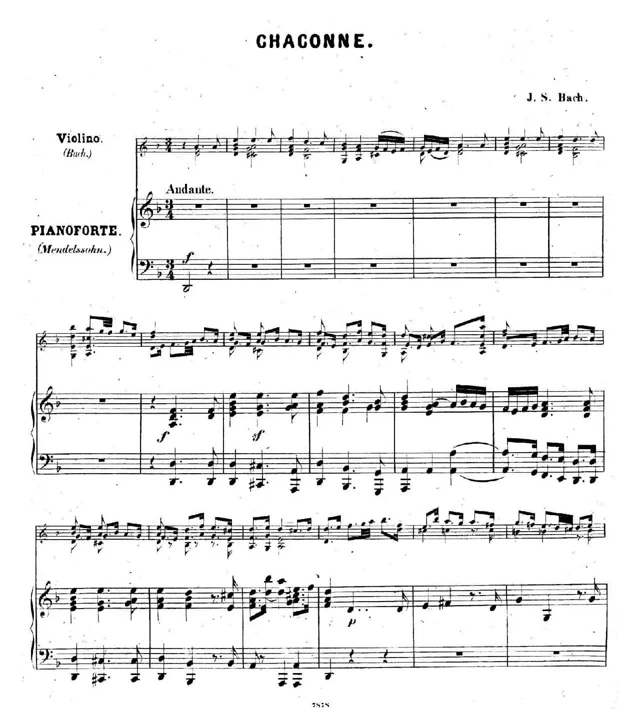 CHACONNE（恰空舞曲）（门德尔松改编版）