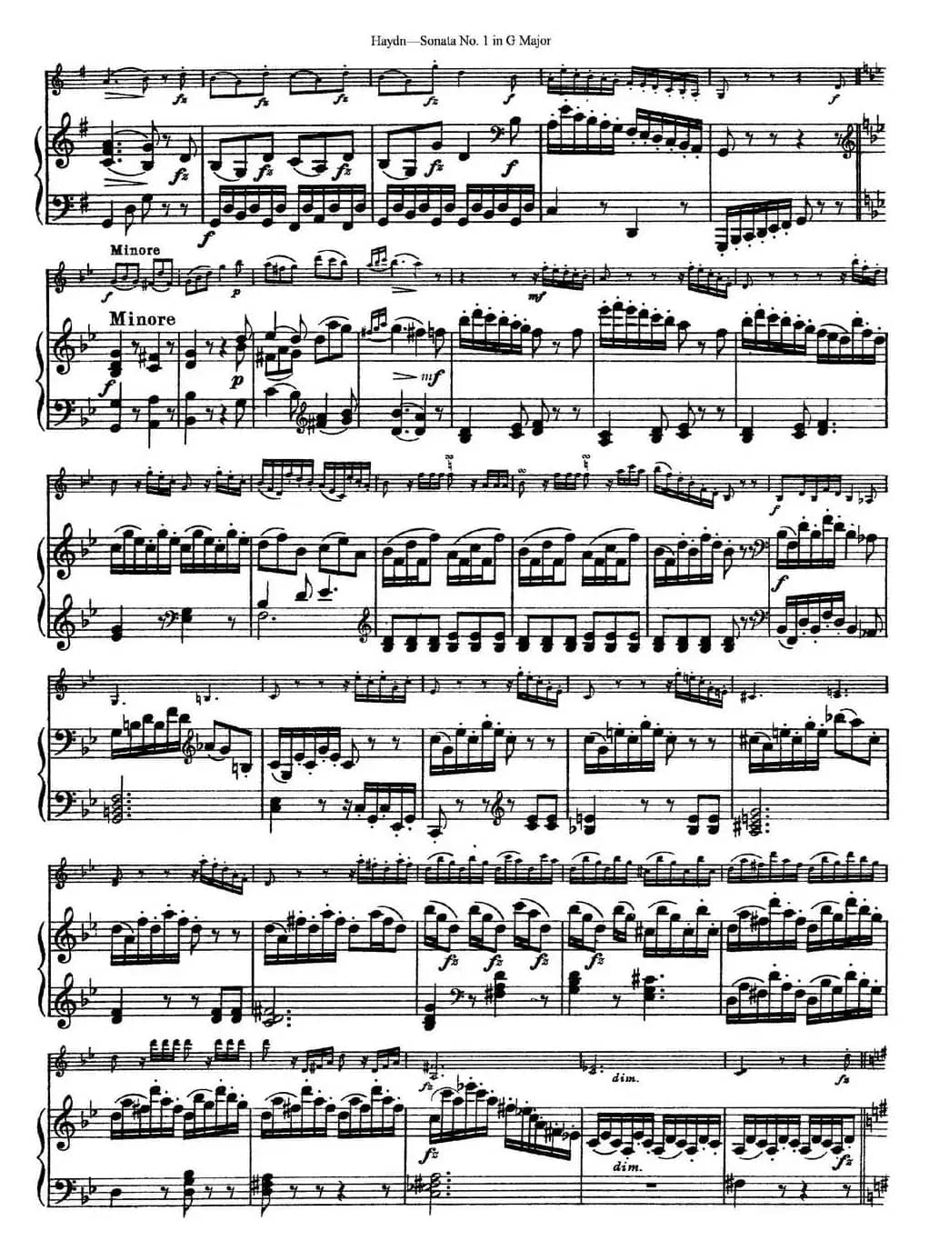 Violin Sonata No.1 in G Major（小提琴+钢琴伴奏）