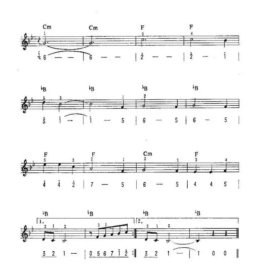 美丽的天堂（中级班电子琴乐谱）