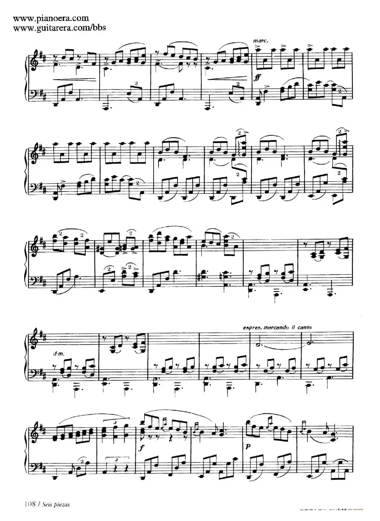 Six Pieces on Spanish Folksongs H.125（6首西班牙民谣小品·7. 踏步舞曲 Zapateado）