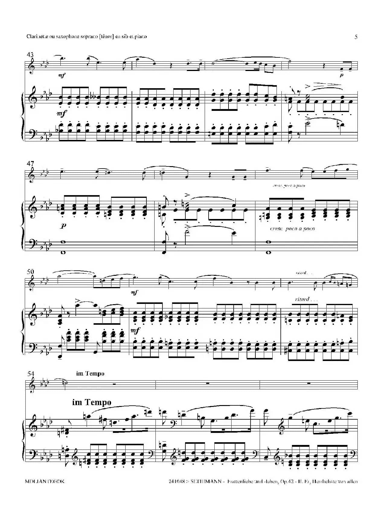 妇女的爱情与生活 Op42·Ⅱ（高音萨克斯+钢琴伴奏）