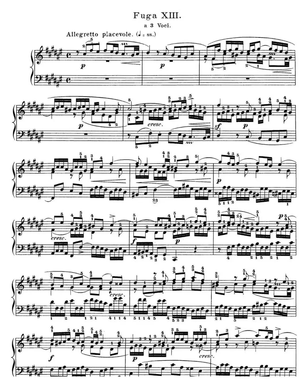 巴赫《平均律钢琴曲集·第一卷》之赋格曲（NO.13）