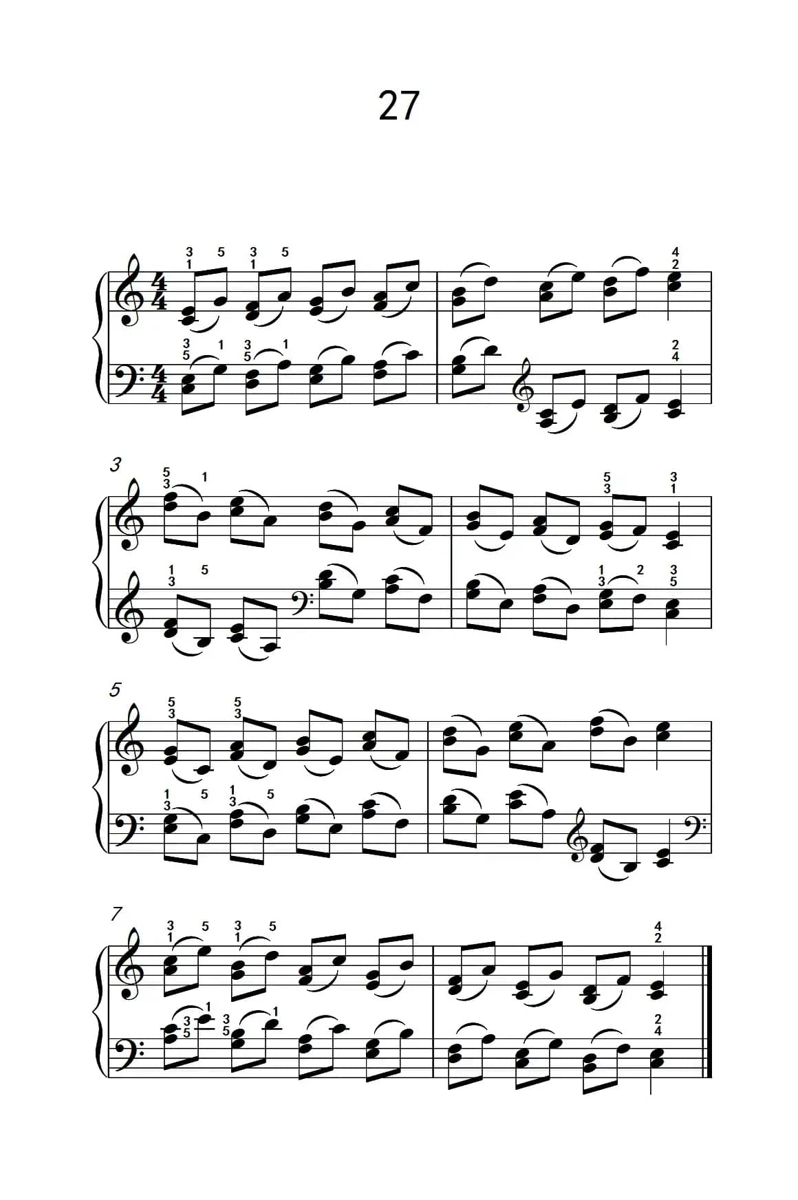 双音练习 27（儿童钢琴手指练习 2）