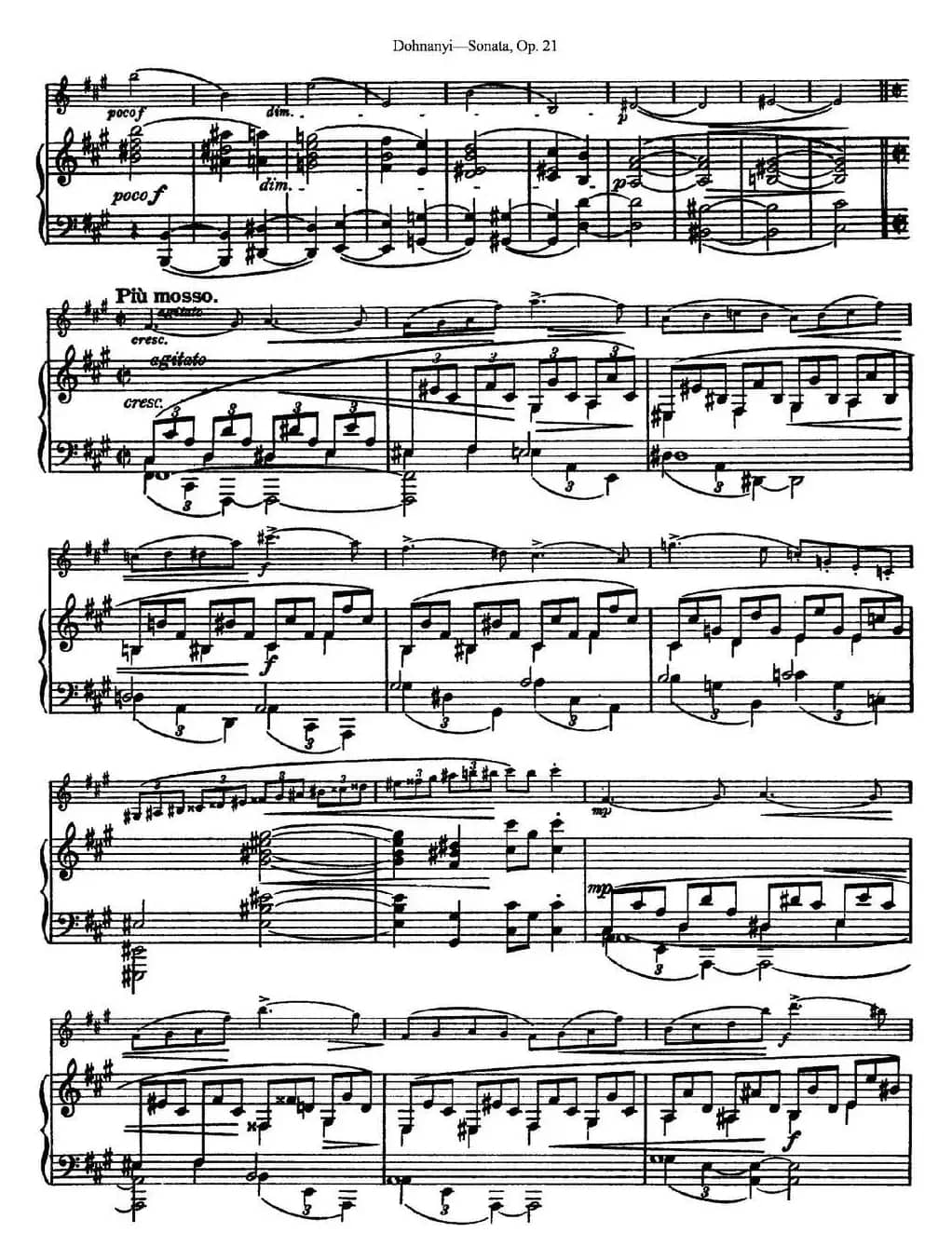 Dohnanyi Sonata Op.21（小提琴+钢琴伴奏）