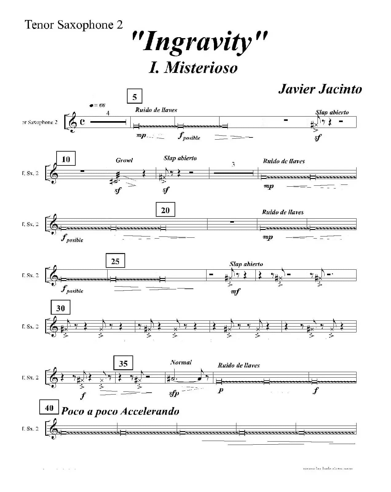 Ingravity（第一乐章）（第二次中音萨克斯分谱）