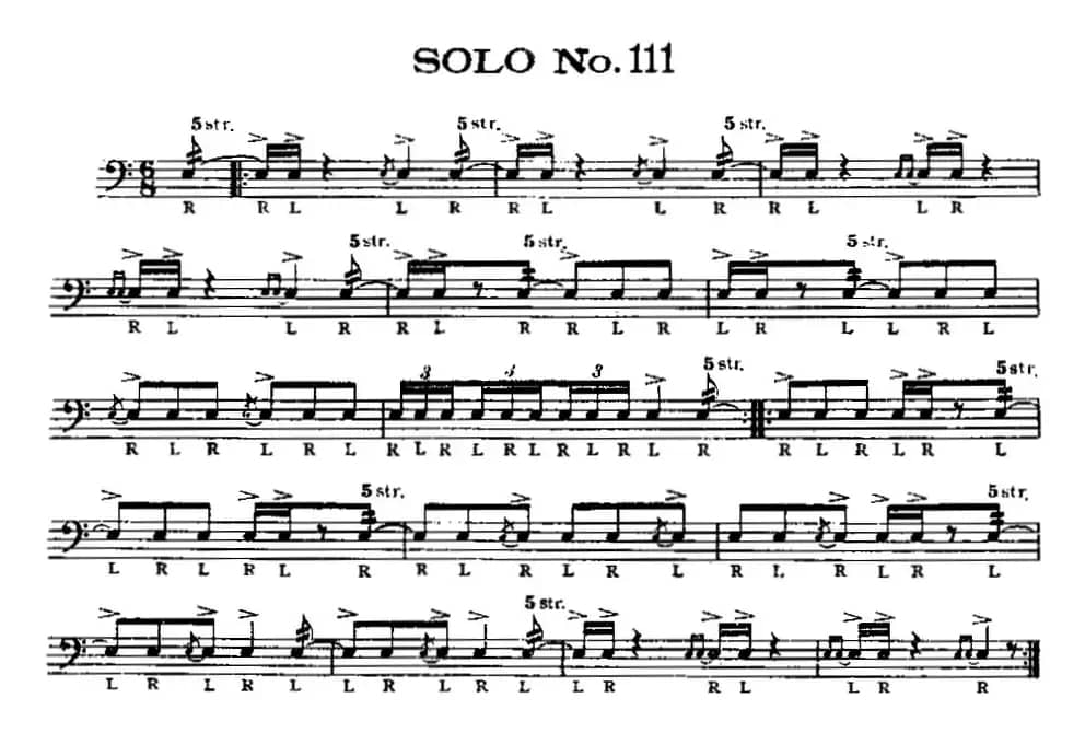 美国军鼓 SOLO No.111-115（爵士鼓谱）