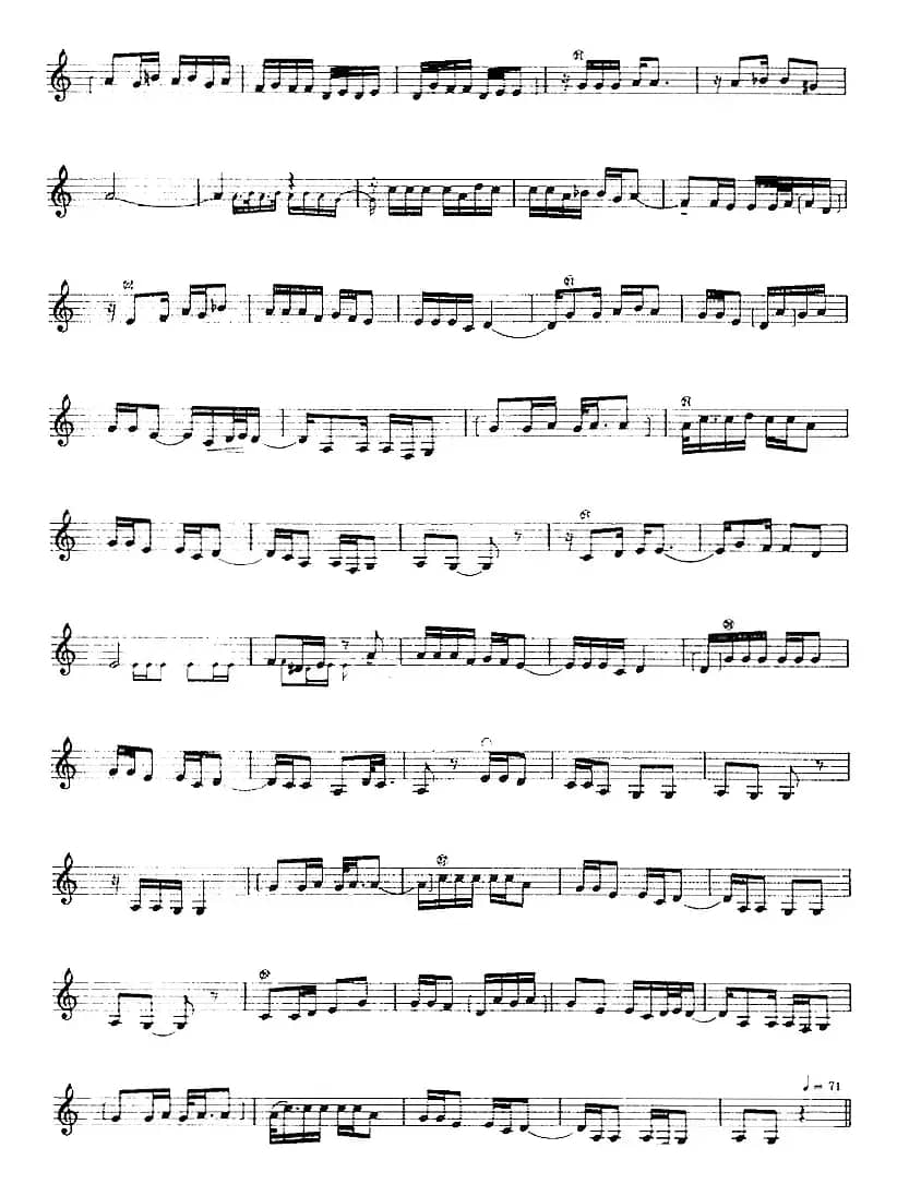 十二木卡姆：Ⅲ 木夏乌热克木卡姆 156——164（主旋律谱）