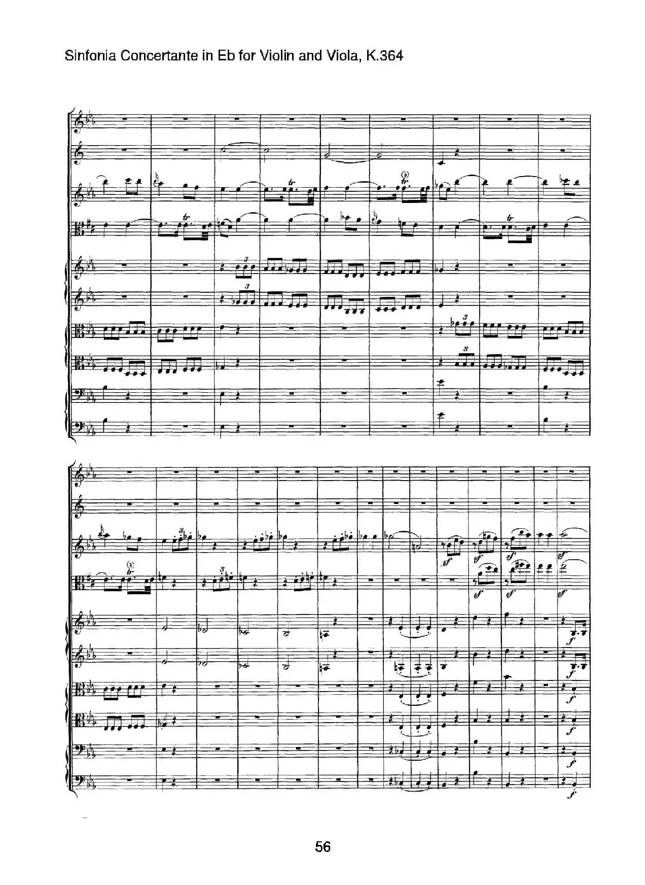 降E大调交响协奏曲（《Sinfonia Concertante in Eb》for Violin and Viola K.364）