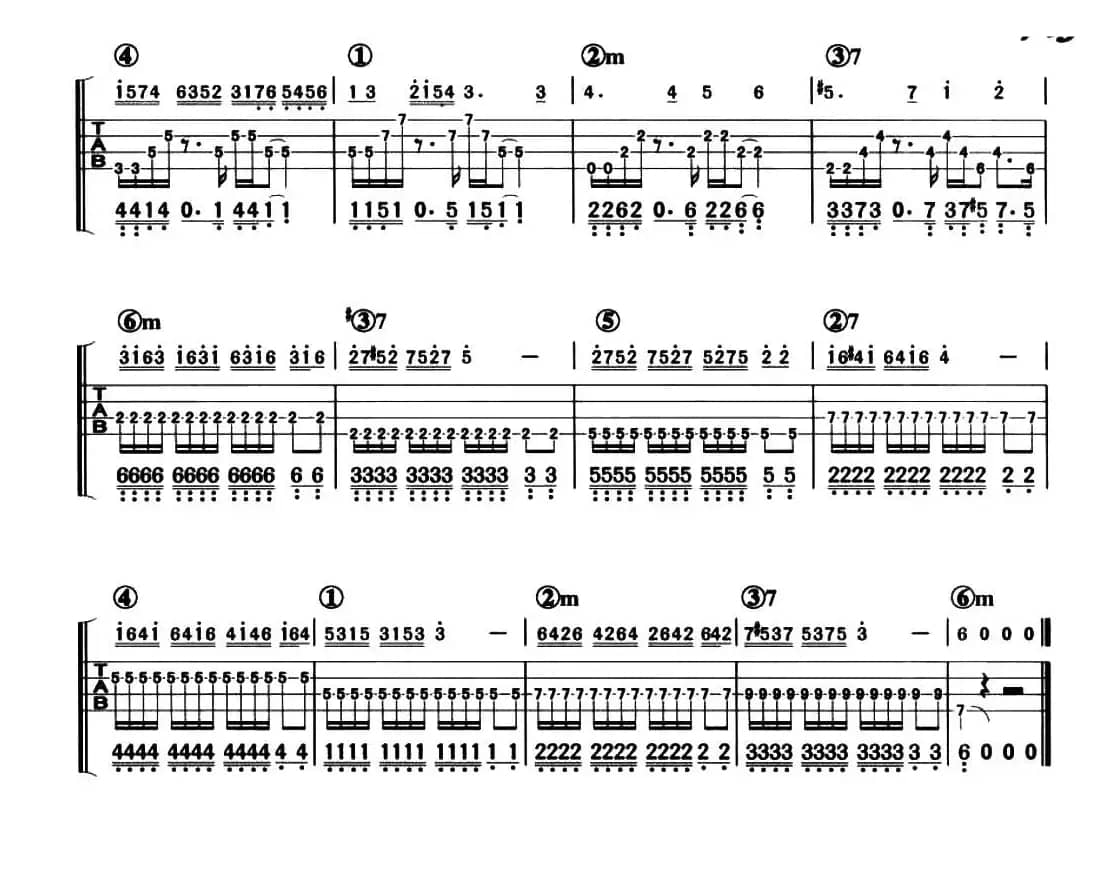 加州旅馆（贝司谱）