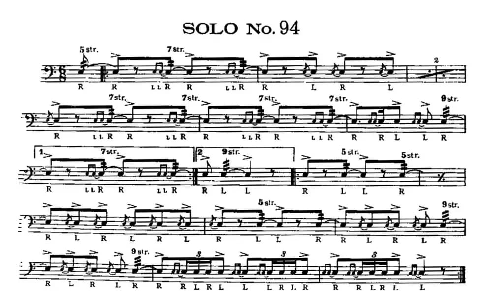 美国军鼓 SOLO No.91-95（爵士鼓谱）