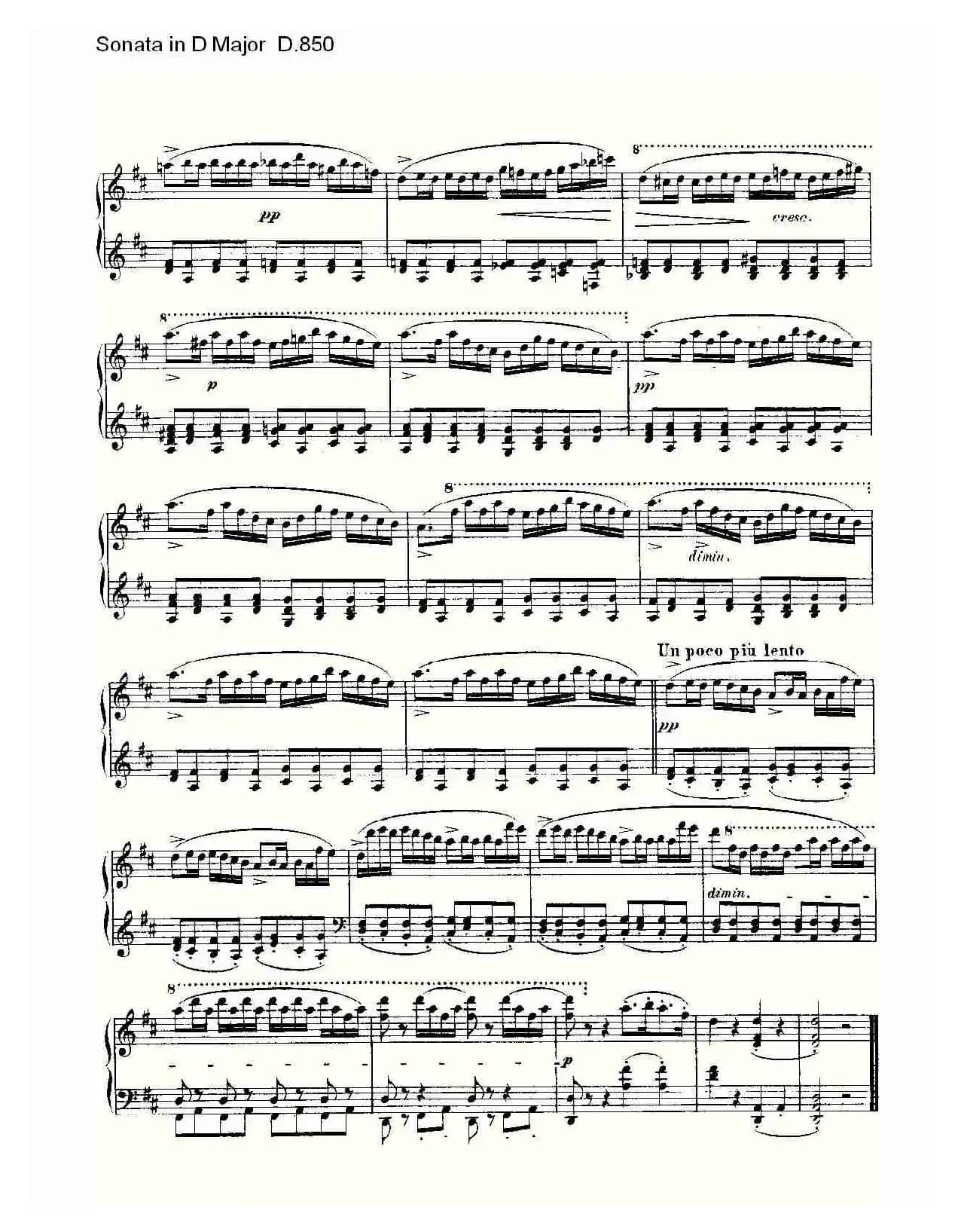 Sonata in D Major D.850（D大调奏鸣曲 D.850）