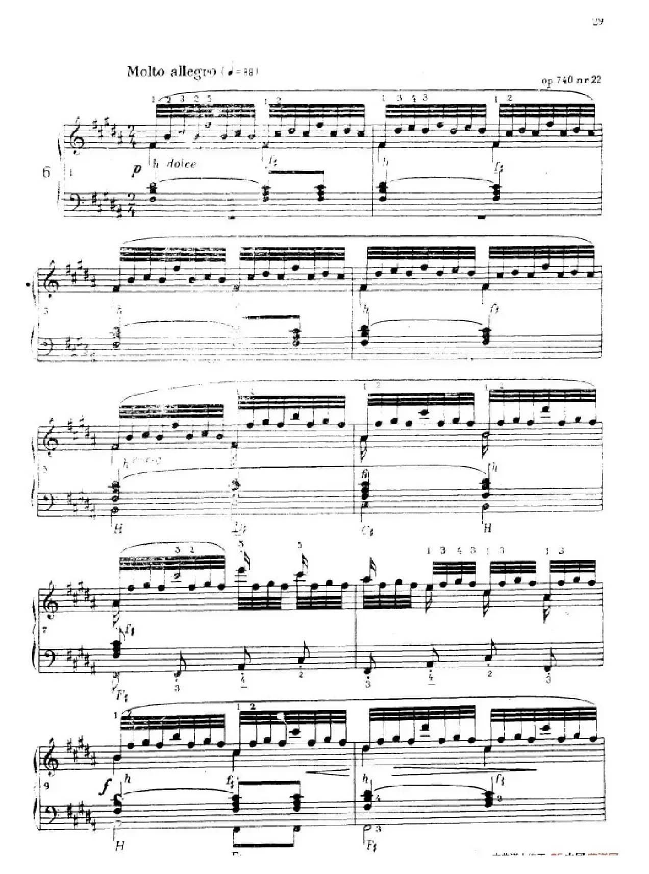 《车尔尼手风琴练习曲集》第Ⅳ册（第6首）