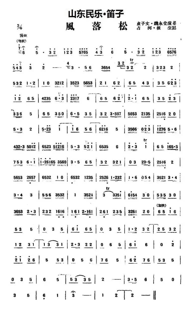 风落松（山东民乐、笛子）