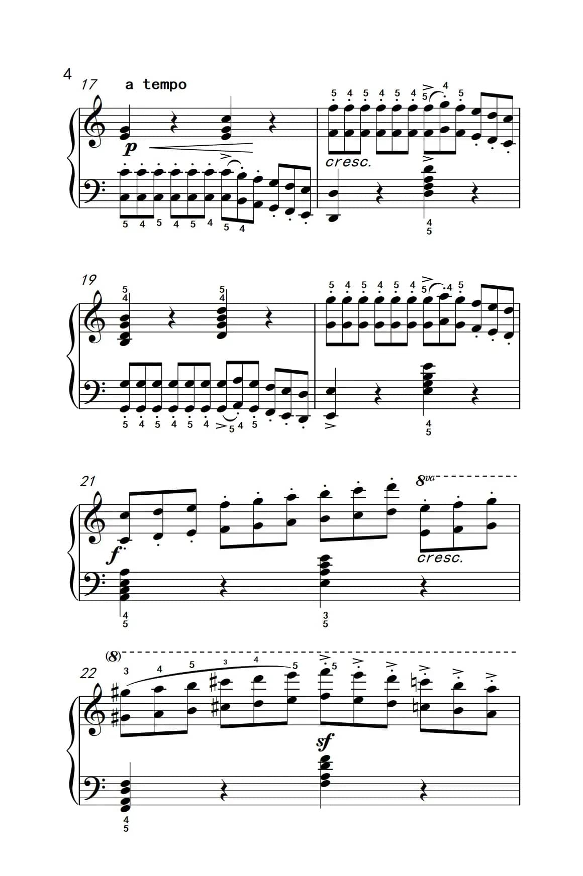 车尔尼钢琴八度练习曲 553（1）