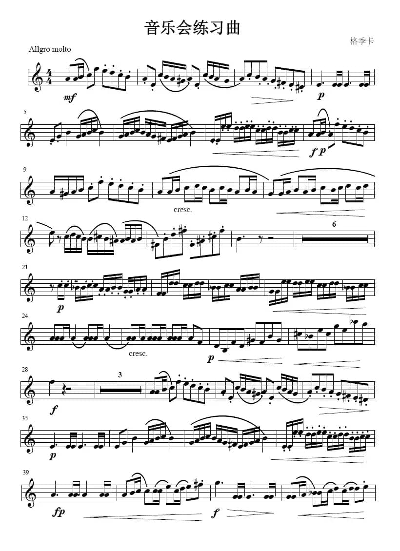 音乐会练习曲（小号谱）