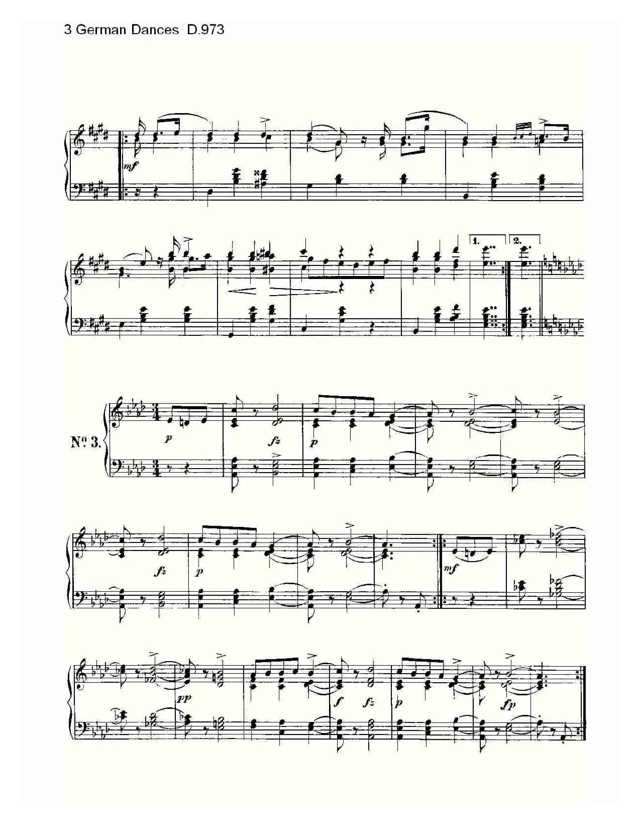 3 German Dances D.973（3德国舞曲 D.973）