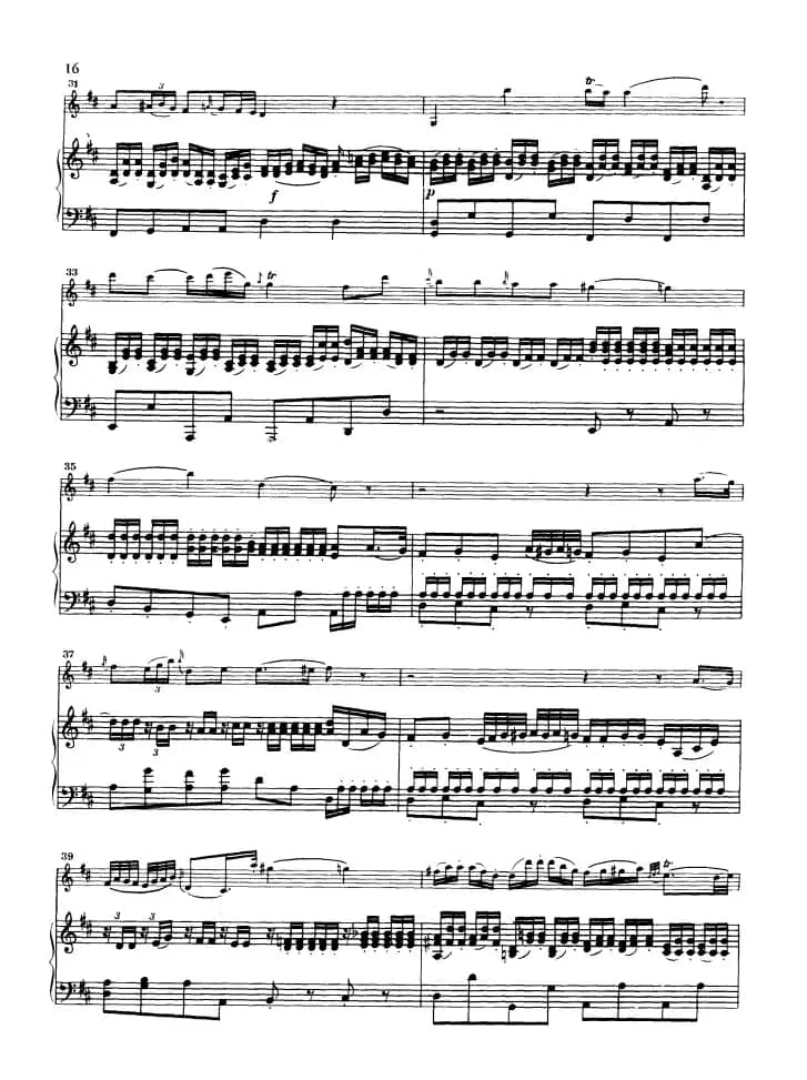 第三协奏曲第二乐章 G大调 Op.216（小提琴和钢琴）