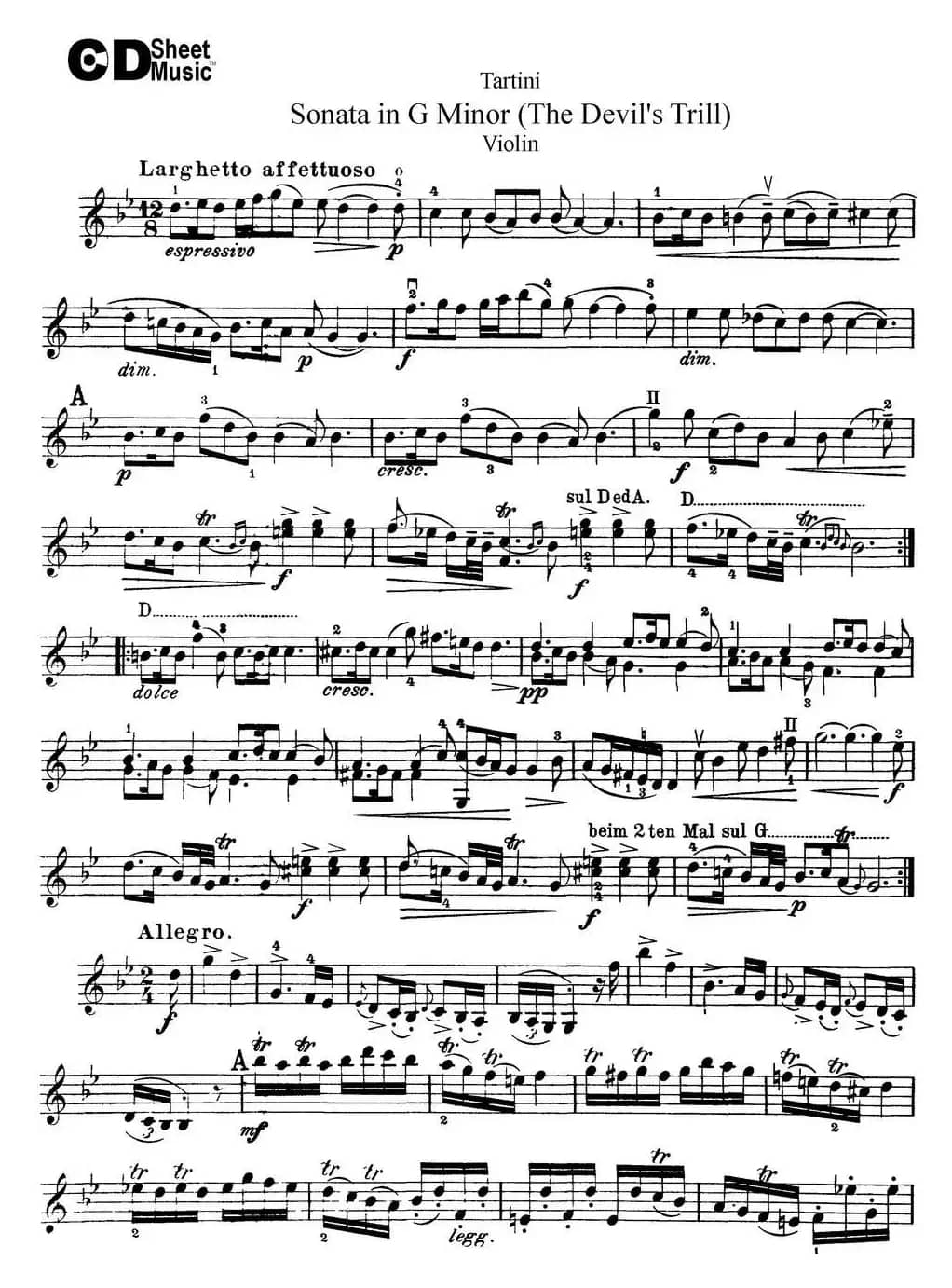 Violin Sonata in G Minor（The Devil's Trill）