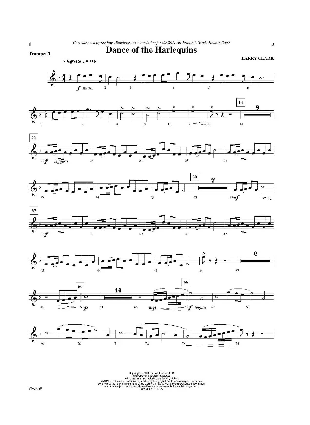 Dance of Harlequins（小号1分谱）