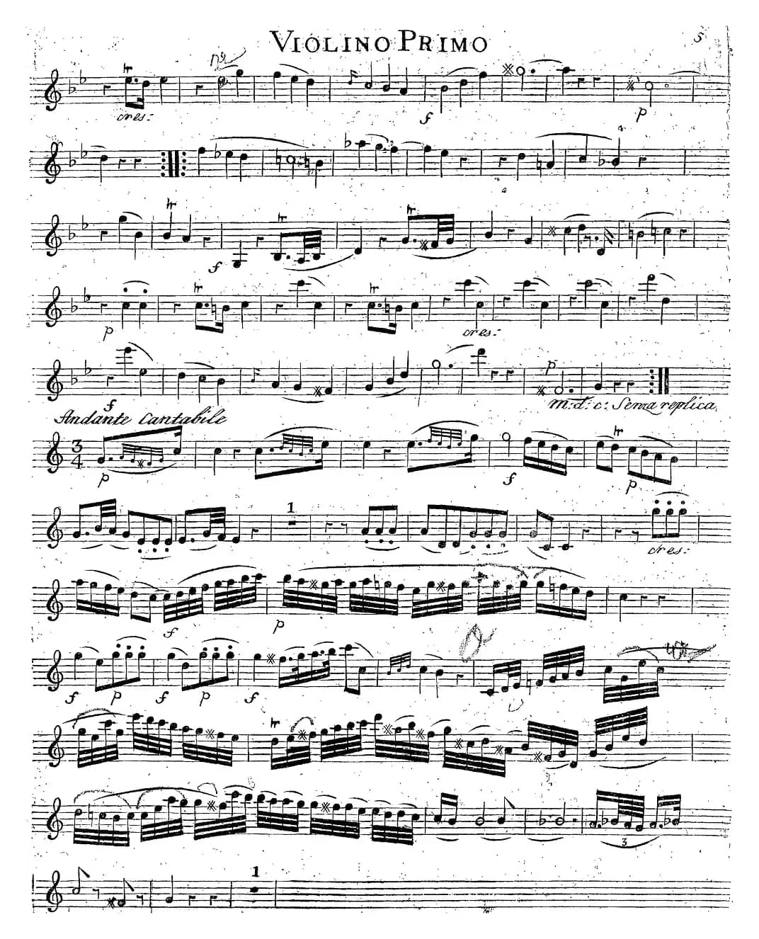 Mozart《Quartet No.14 in G Major,K.387》（Violin 1分谱）