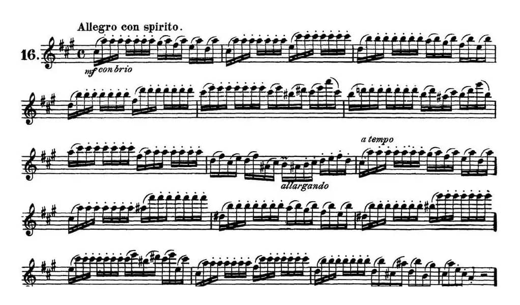 柯勒30首高级长笛练习曲作品75号（NO.16）