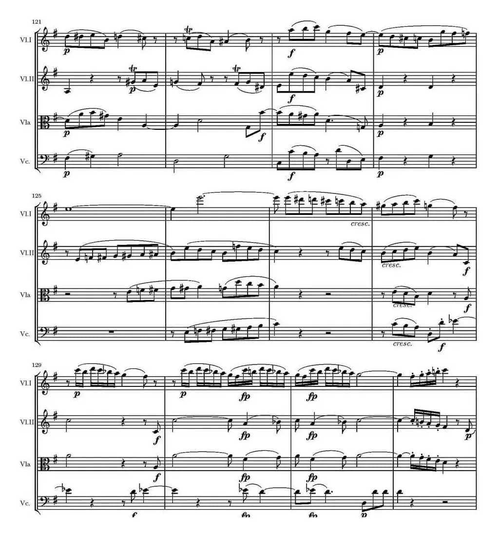 String Quartet KV.387（G大调弦乐四重奏）